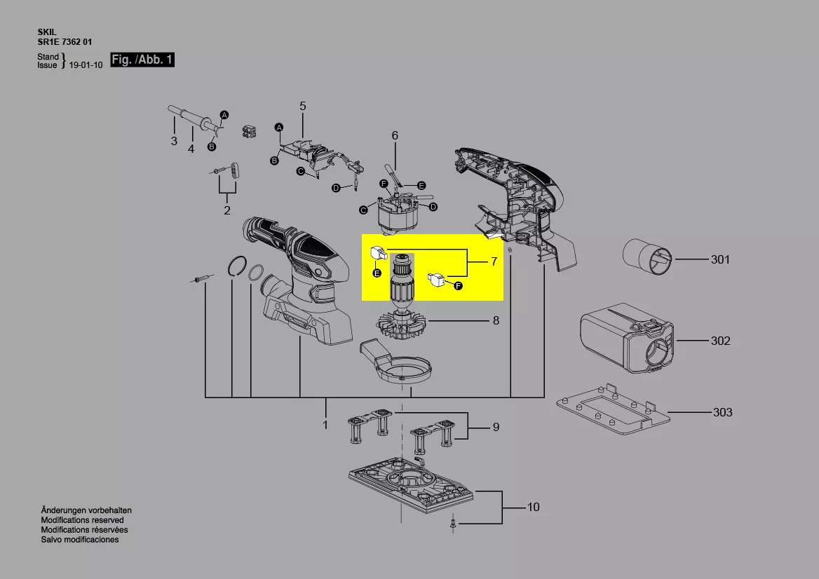 Balais charbon 4960387001 Skil